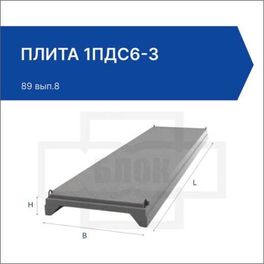 Плита 1ПДС6-3 Плита 1ПДС6-3